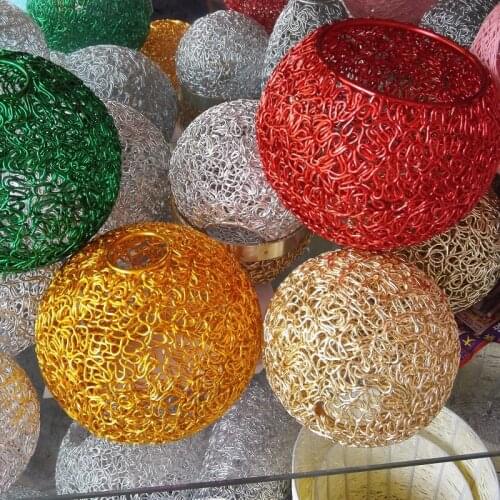 Classic Nordic E27 diameter 180mm aluminum ball lampshade bulb cage aluminum+oxidation technology for pendant light DIY