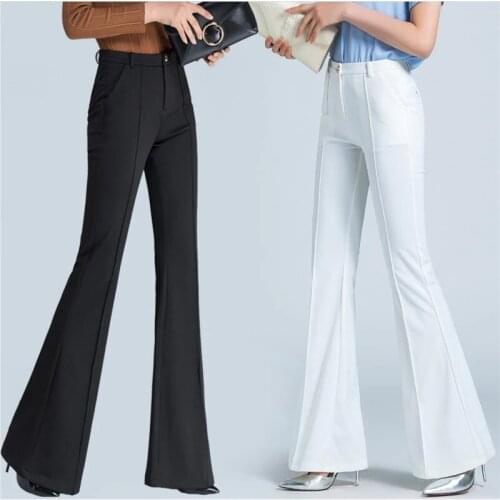 Overalls female black high waist Casual pants summer Slim large size flared pants female loose wide leg pants trousers