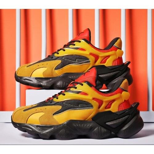 Summer High Soles Sport Shoes Men Brands High-soled Sneakers Mens Running Trainers Mens Sports Shoes Orange Footwear GMB-1151