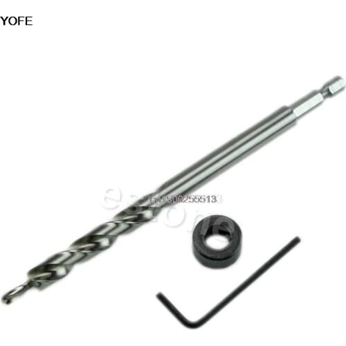 1/4" Drills Bits Hex Twist Step Drills Bits Set for Kreg Pocket Hole Drill Jig Guide 3/8"