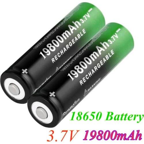 100% New 18650 3.7V 19800mAh Li-ion battery Rechargeable Lithium Batteries for flashlight headlamp electronic toy drop shipping