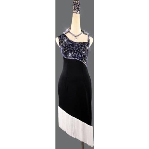 Rumba cha-cha latin dance dress, ballroom dress, Luxury Diamond fringe latin dress latin dance competition costumes