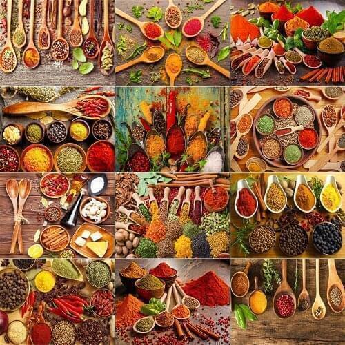 Full Round Spices Diamond Embroidery Artistic Diamond Painting 5D DIY Diamond Mosaic Home Decoration Gifts New