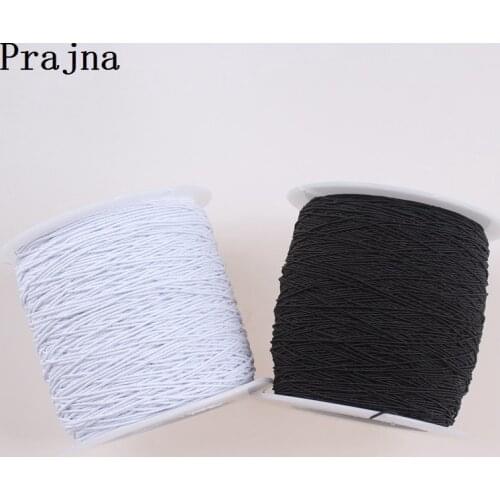 Prajna White Black Elastic Thread Polyester Machine Sewing Thread Beading Industry Fabric Supplier Accessory 200 Meters/Roll DIY