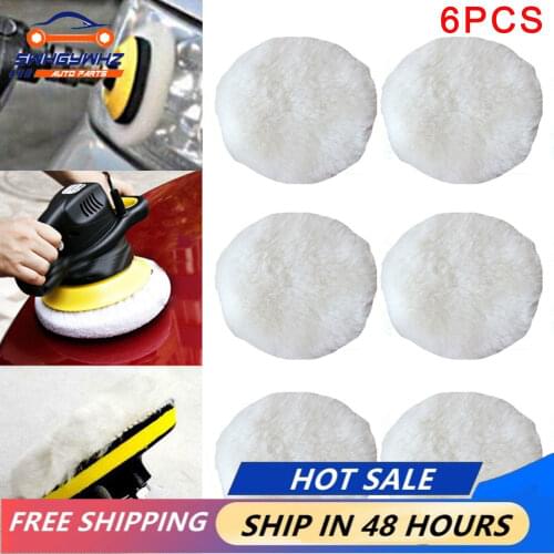 6pc 240mm Polishing Wool Pad Buffer Bonnets Wheel Buffing For Car Polisher Accs