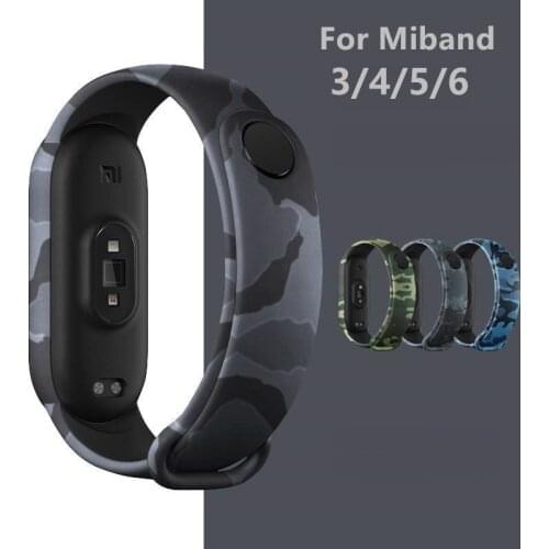 Strap For Mi Band 6 Sport Camouflage Wrist Strap For Mi Band 5 Silicone Replacement Bracelet Wristbands For Xiaomi Mi Band 4/3