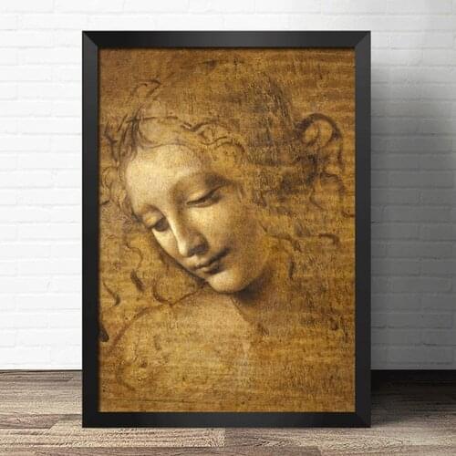 Da Vinci Manuscript Vitruvian Man Posters Sketch Painting Vintage Poster Wall Decorative Paintings Wall Art