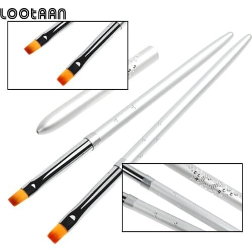 Nail Brush Nail Art Metal Handle Acrylic UV Gel Extension Builder Petal Flower Nail Art Painting Drawing Brush Manicure Tools