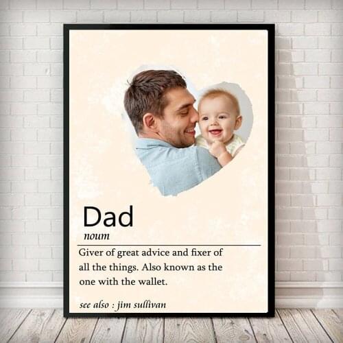 Nordic Personalized Photo Poster Modern Minimalist Dad Quotes Canvas Painting Wall Art Print Fathers Day Gift for Home Decor