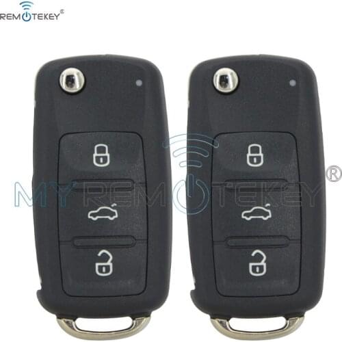 Remtekey 2pcs folding Remote key shell 3 button HU66 5K0 837 202 AD for Volkswagen Passat Polo Golf Jetta Beetle Tiguan 2012