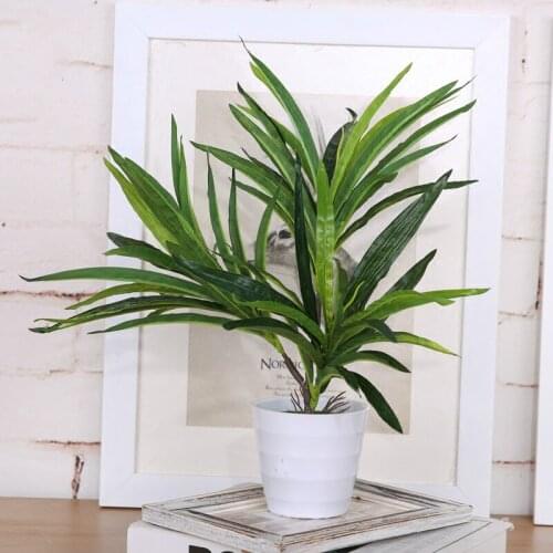 Green Artificial Plant Palm Leaves Decorative Artificial Flowers Decorative Fern Leaves Desktop Bonsai Home Wedding Decoration