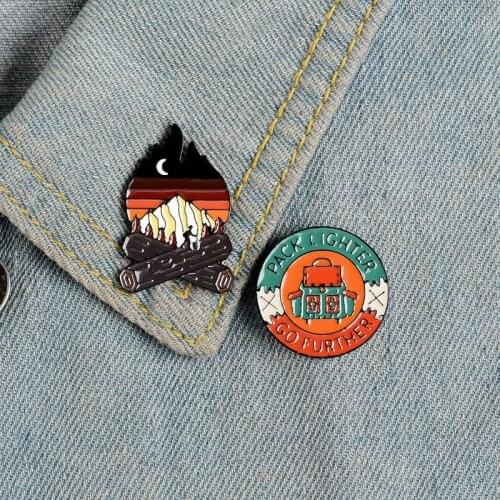 Alloy Badge enamel Firewood pin Backpack Brooches jewelry gift