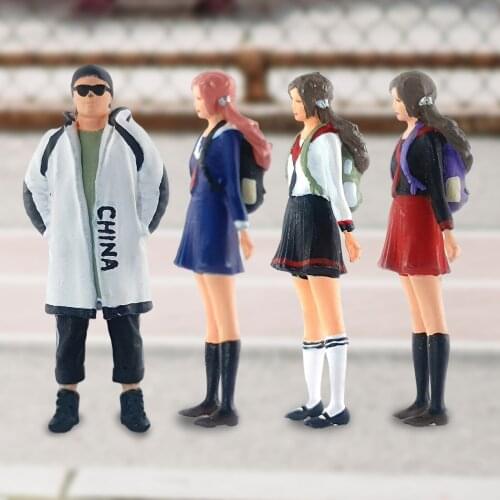 1/64 Scale Model Characters Mini Tiny Figure Resin People Street Sand Table Scenery Scenario for Children Toy Decor