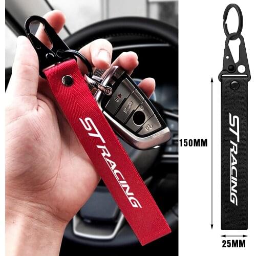1PCS For ST Ford Fiesta Kuga Mustang TAURUS Ghia Car Keychains Lanyard Cotton Streamer Pendant Key Ring Mobile Phone Hang Rope