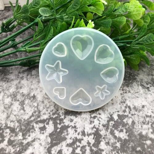 1pcs Silicone Mold Round Heart Stars Pendant Earring Mold Handmade Craft Decoration For DIY Jewelry Accessories Making
