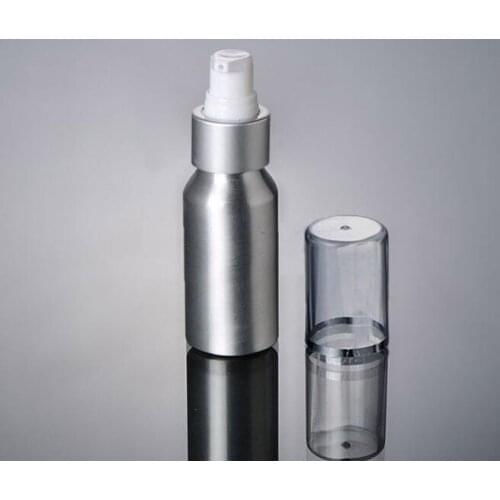10pcs/lot 50ml Aluminum Bottles Lotion Bottle with Press Pump for Cosmetic Packaging