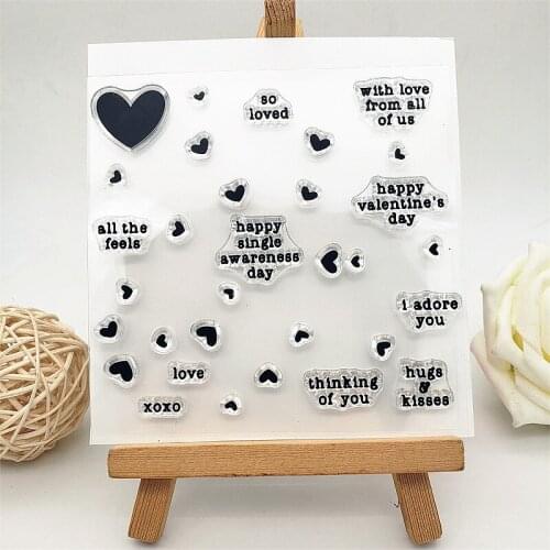 10x10cm Love Words Clear Stamps Transparent Seal Silicone Seal TPR Christmas Wedding Roller Stamps DIY Scrapbook Album Card