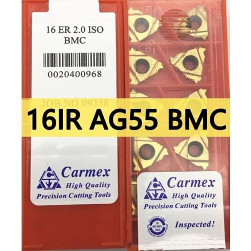 16IR AG55 BMC 10pcs/set Carmex CNC Internal thread Carbide insert Processing steel Free shipping