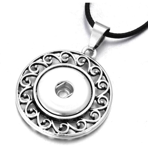 18MM DIY Snap Jewelry Round Charms Snap Pendant Necklace Fit 18MM Snap Buttons Fashion Necklaces ZG255
