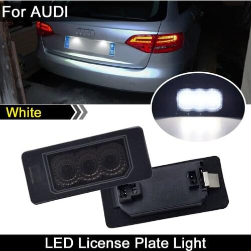 2Pcs For Audi A1 A4/B8 A5 A5 A6/C7 A7 S5 Q5 TT TTS RS5 TTRS Hight Brightness White LED License Plate Light Number Plate Lamp