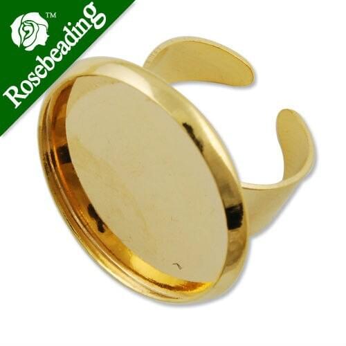 25mm Round Adjustable Shallow bottom Ring Setting With 25 MM round Pad,Sold 20PCS Per Package