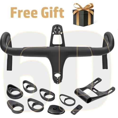 6D Aero Carbon Road bicycle Integrated steering wheel 28,6mm UD weaving With bike computer mounting Special walk light stop