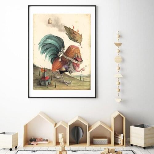 The Abstra Chicken By Mark Ryden HD Canvas Posters Prints Wall Art Painting Decorative Picture Modern Home Decoration