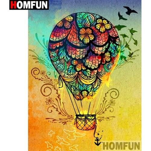 HOMFUN 5D Diamond Painting Full Drill Diamond Embroidery "hot air balloon" Picture Of Rhinestone Handmade Home Decor A20020