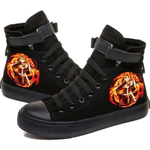 Anime Shoes Demon Slayer Kimetsu No Yaiba Merch Rengoku Kyojuro Sneaker Zapatos Chaussure Schuhe