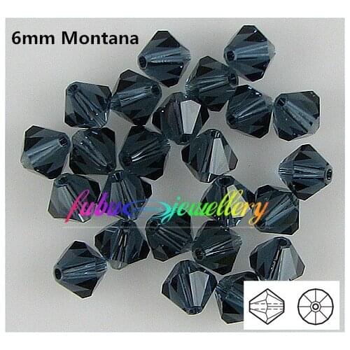 Free Shipping! 288pcs/Lot, AAA Chinese Top Quality 6mm Montana Crystal Bicone Beads
