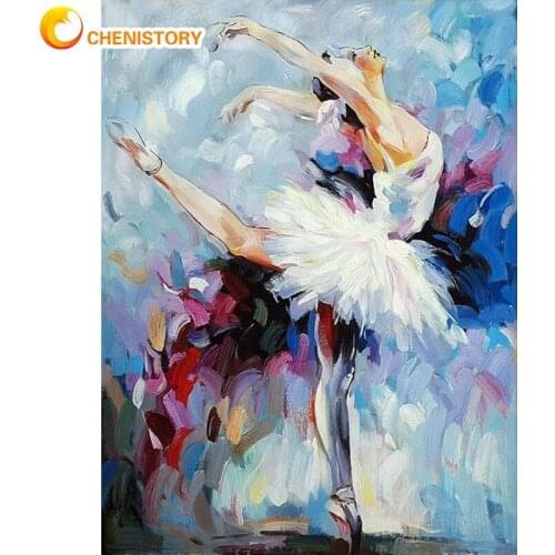 CHENISTORY Painting By Numbers Kits For Adults Ballet Dancer Oil Paints DIY Framed Painting Drawing Artcraft For How Wall Decor