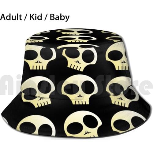 Skulls!!! Sun Hat Foldable UV Protection White Moon Tim Burton Corpse Bride Nightmare Before Christmas Xmas Night