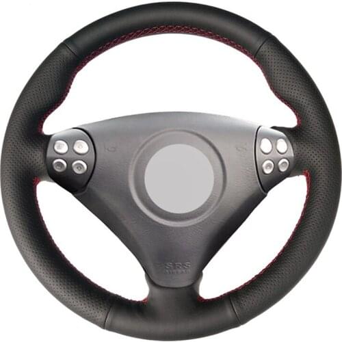 Black Artificial Leather Handsew No-slip Car Steering Wheel Cover for Mercedes Benz SLK-Class W170 W171 SLK 2004-2008 C230 Komp