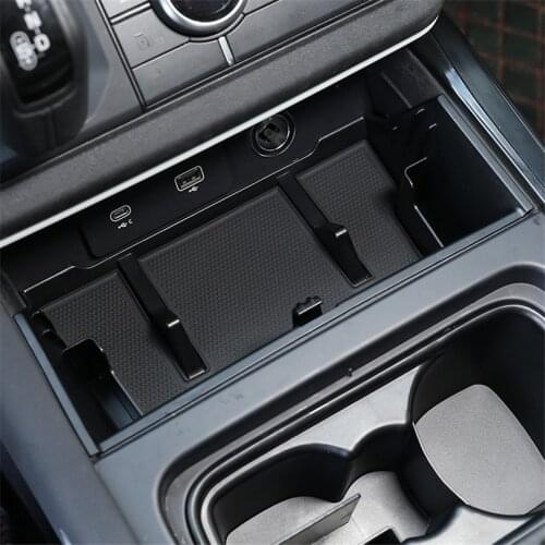 For Land Rover Defender 90 110 2020-2022 ABS Black Car Central Storage Armrest Box Storage Box Phone Box Car styling Accessories