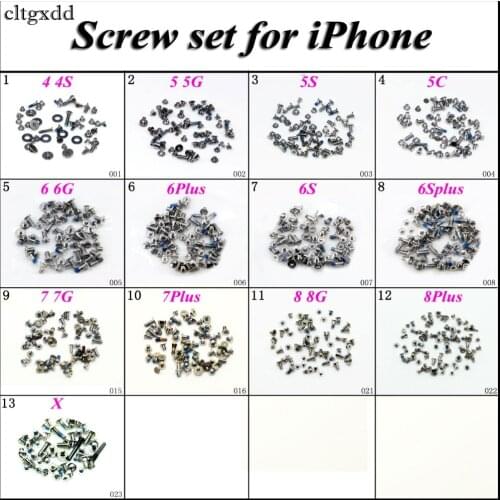 Cltgxdd Complete Kit Screws Full Set with 2 Bottom Dock Screw Replacement for iPhone 6 6s plus 7 8 plus 8P X Mobile Accessories