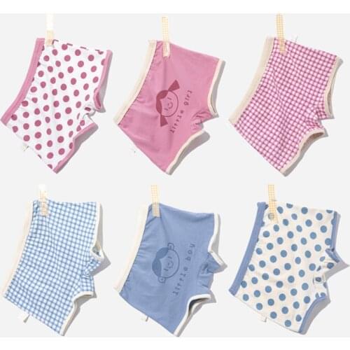 2-9Y Children Underwear Cotton Boys Girls Panties Cute Little Boy Little Girl Pattern Kids Boxer Briefs Child Soft Girl Pants