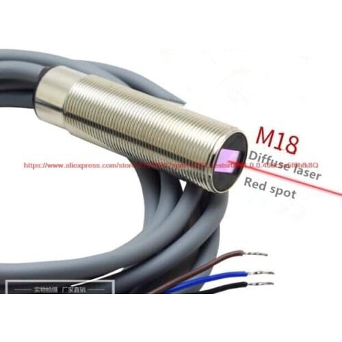 M18 Diffuse Reflective Photoelectric Switch Laser Sensor Replaces Dual Color Standard 24V Three-wire Normally Open