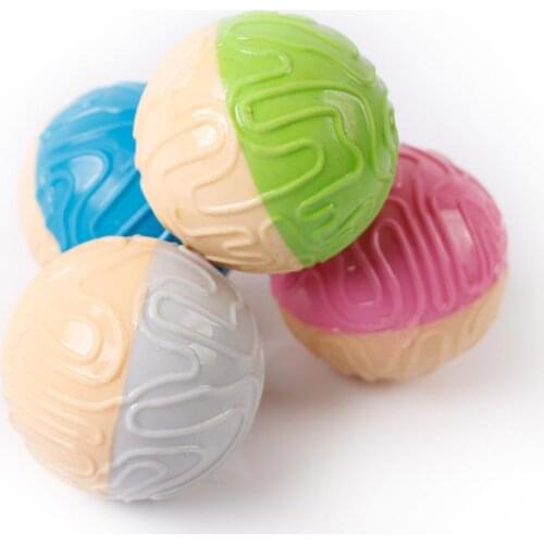 Pet toy TPR striped mixed color ball throwing pet toy dog interactive chew toy,Q360(2 pcs)