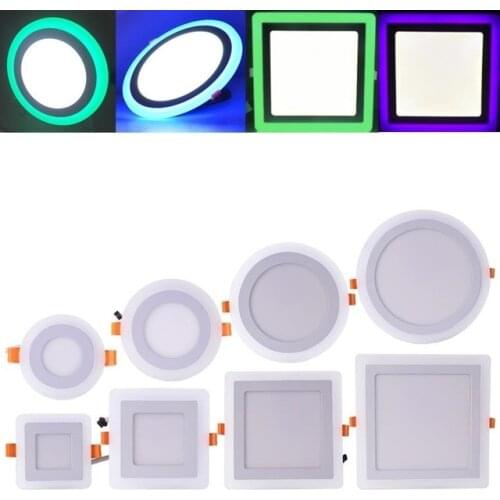 Round/Square Dimmable RGB LED Downlight + Remote Control 6w/9w/16w/24W Recessed LED Ceiling Panel light AC85-265V+Driver