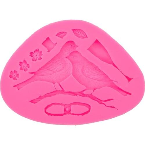 Magpie Bird shaped 3D Reverse sugar molding Food Grade silicone mould polymer clay molds chocolate cake decoration tools FT-0566
