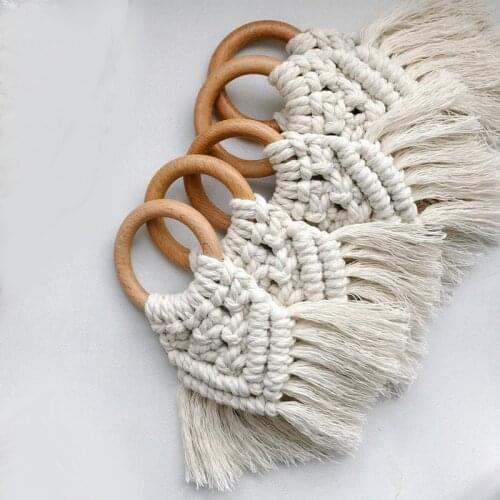 Macrame Napkin Ring Set Boho Handmade Napkin Holders For Wedding Party Table Decoration