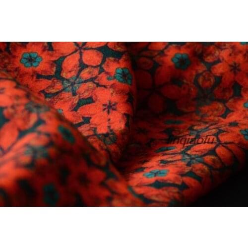 Original design red high-end clothing brand ramie fabric High-end linen fabric