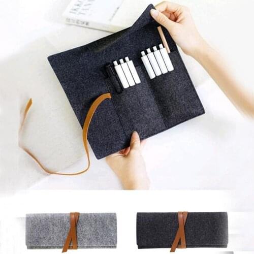 Portable Roll School kawaii Pencil Case Felt Cloth Pen Bag for Girls Boys Cute Large Pencilcase Box Stationery School Supplies