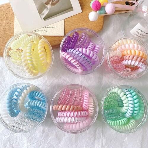 Gradient Color Phone Cord Hair Bands Elastic Band Made Of Hair 10PCS/Set Ponytail Holder For Hair Women Hair Accessories
