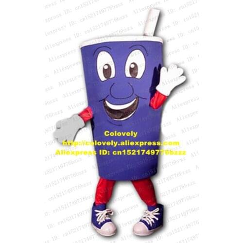 Lucky Purple Beverage Cup Soft Drinks Mug Tumblerful Glass Mascot Costume With Strong Nose White Even Tooth Red Arms No.8868 FS