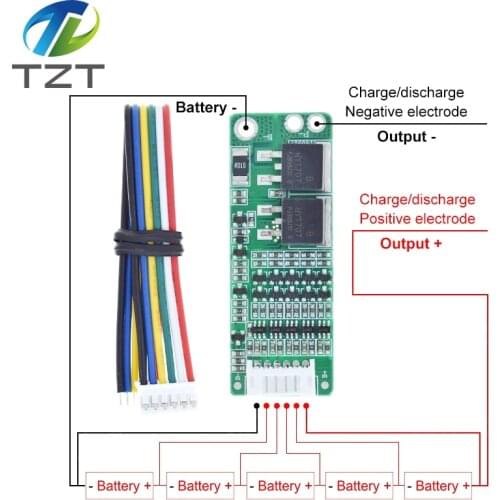 TZT 5S 15A Li-ion Lithium Battery BMS 18650 Charger Protection Board 18V 21V Cell Protection Circuit