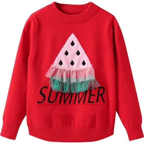 Kids Boys Girls Long Sleeve Watermelon Pattern Top Fashion Round Pullover Tops for Kids Baby Simple And Fashionable Sweater