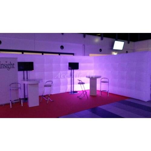 TOP quality square shape led inflatable wall,exhibition divider wall with spotlights for advertisement & commercial events