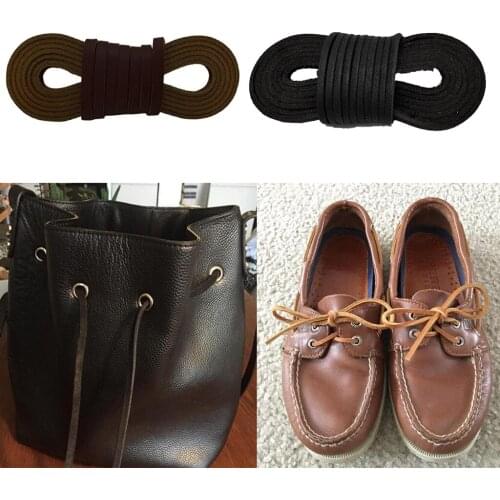 2PC Genuine Leather Shoes 0.1 Inches Square Cut For Lace-ups - 72 Inches