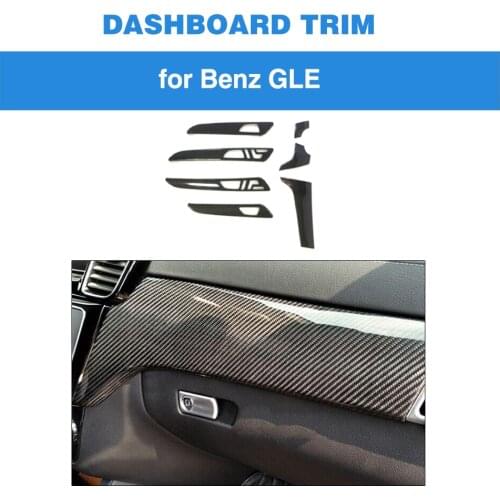 7pcs Interior Moldings Central Control Panel Trim Door Panel Cover for Mercedes Benz GLE 43 450 63 AMG Carbon Fiber